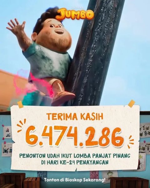 Jumbo Jadi Film Terlaris ke-4 Sepanjang Masa Sukses Geser Dilan 1990, Siap Geser Warkop DKI hingga Agak Laen