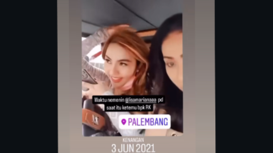Momen saat Lisa Mariana diduga bertemu Ridwan Kamil di Palembang (Instagram)