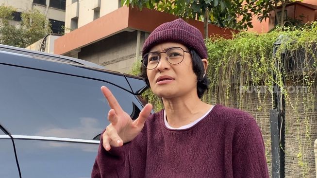 Mita The Virgin di kawasan Tendean, Jakarta Selatan, Rabu (26/7/2023). [Artis & Seleb/Adiyoga Priyambodo]