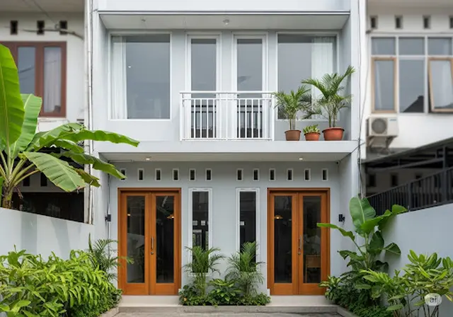 Rumah Desain Simetris/Rumah Sederhana 2 Tingkat Lahan Sempit (gemini.com)