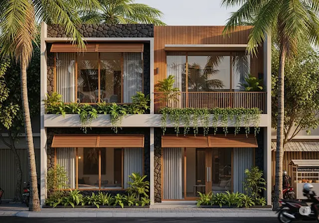Rumah Tropis Modern/Rumah Sederhana 2 Tingkat Lahan Sempit (gemini.com)