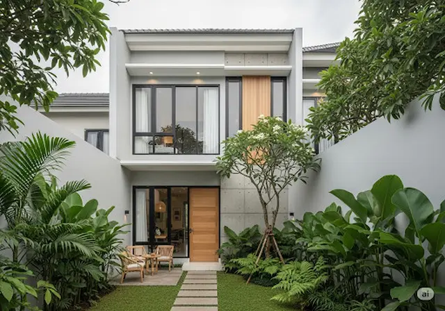 Rumah Tidak Menempel dengan Tembok Tetangga/Rumah Sederhana 2 Tingkat Lahan Sempit (gemini.com)