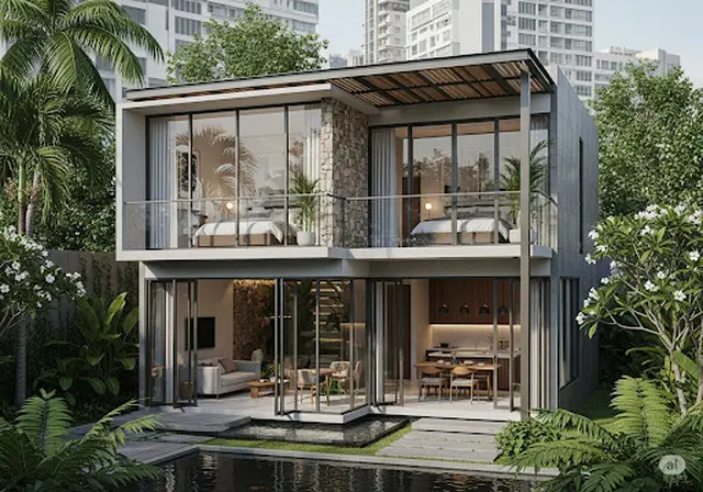 Rumah Kontemporer/Rumah Sederhana 2 Tingkat Lahan Sempit (gemini.com)