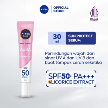 Nivea Sun Face Serum Extra Protect Instant Aura SPF 50+ PA+++ (Shopee/NIVEA Official Store)