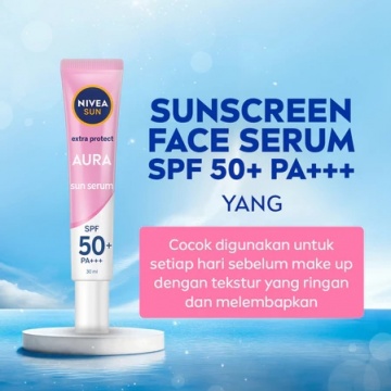 Nivea Sun Face Serum Extra Protect Instant Aura SPF 50+ PA+++ (Shopee/NIVEA Official Store)