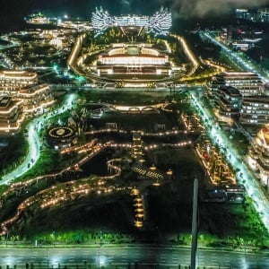 Gemerlap Indahnya Ibu Kota Nusantara di Malam Hari